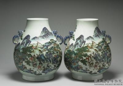 图片[3]-Zun vessel with handles and “Hundred deers” decoration in yangcai painted enamels, Qing dynasty, Qianlong reign (1736-1795)-China Archive